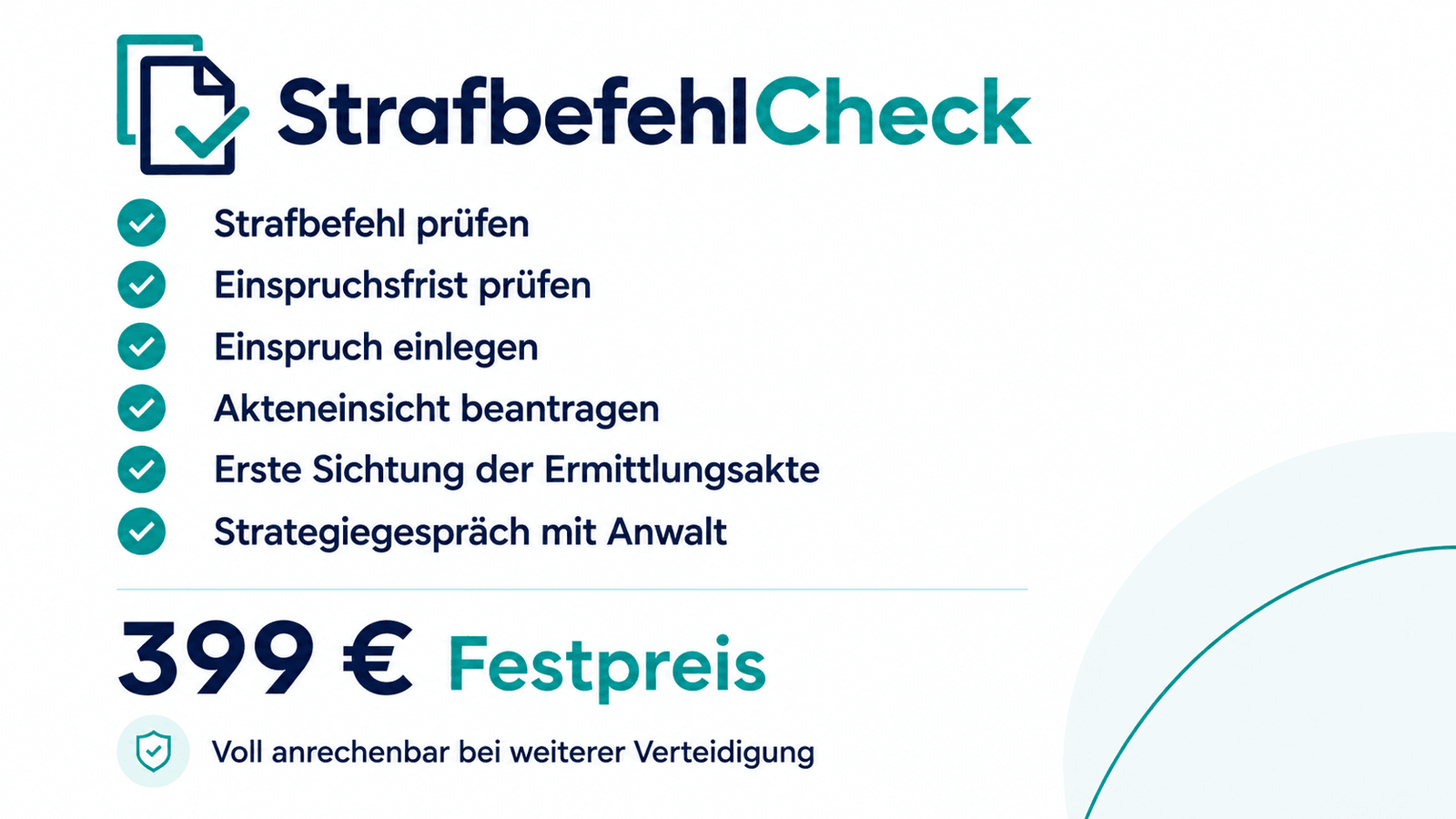 StrafbefehlCheck Leistungskarte Strafbefehl hochladen Einspruch Akteneinsicht Strategiegespräch mit Anwalt Festpreis